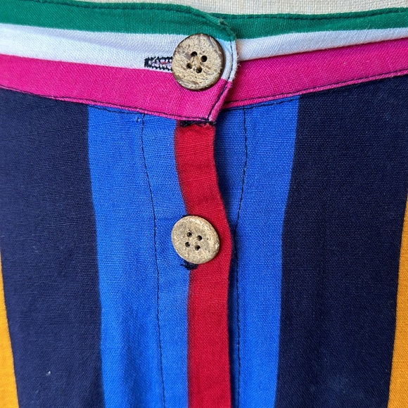 Truly 4 You Colorful Vertical Stripe Button Up Skirt. - Picture 3 of 8